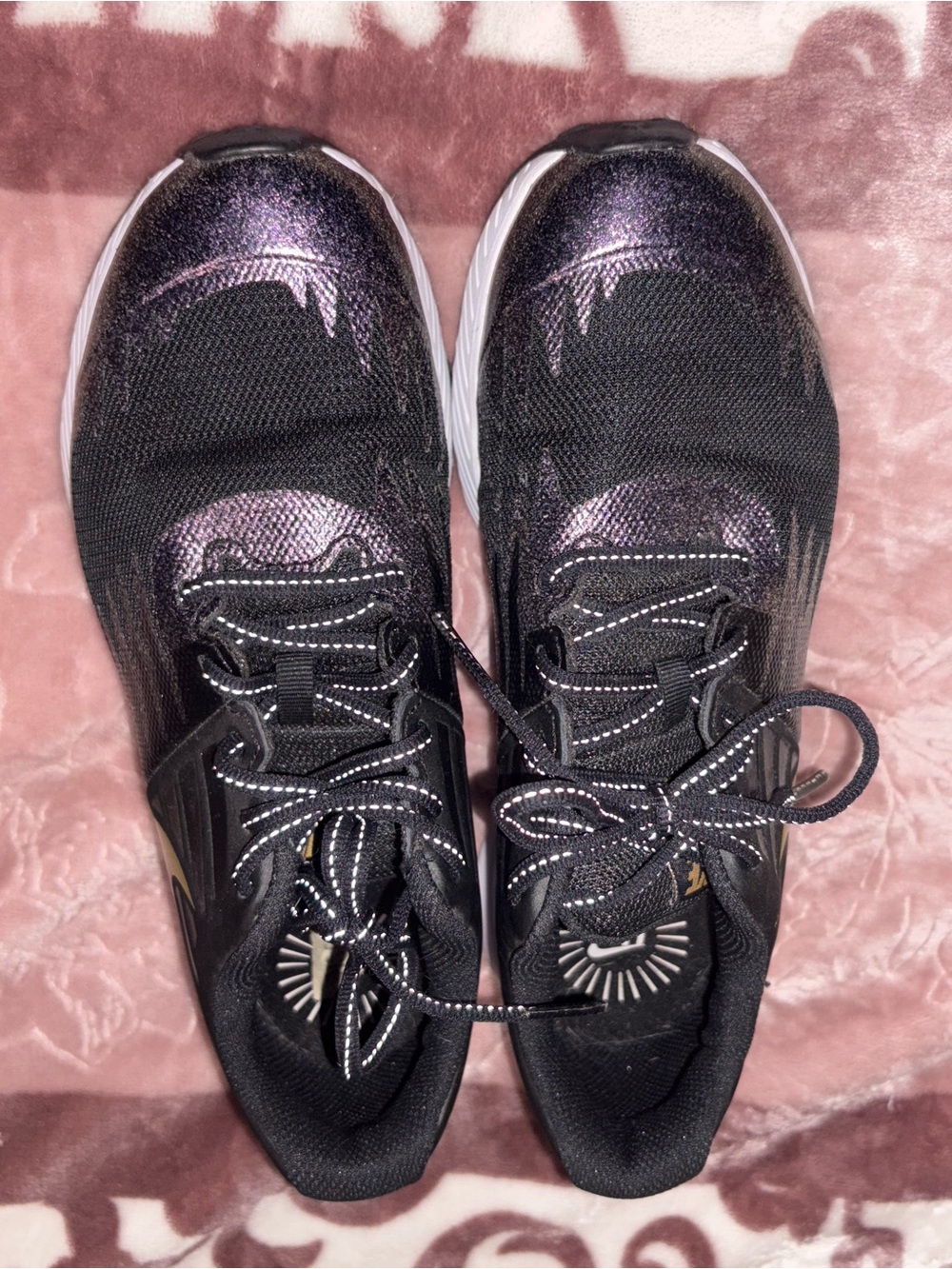 Nike Women's Black with Purple Shimmer Athletic Sneakers